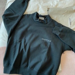 Essentials Black Mock Neck Pullover Sweatshirt